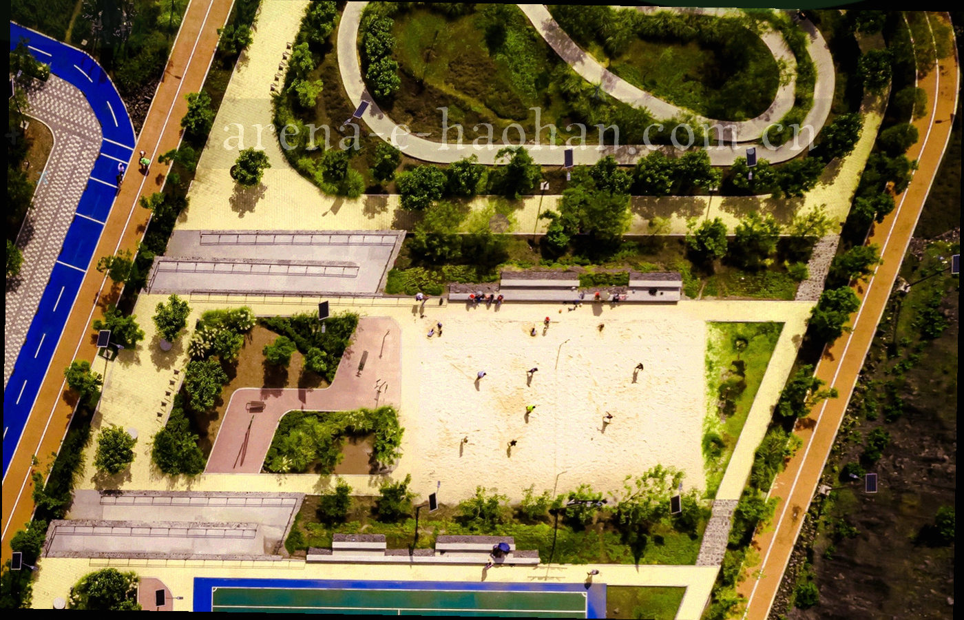 黄河岸线航拍质感的抽象图形，上面叠着信号格与刻度线，画面中没有人物